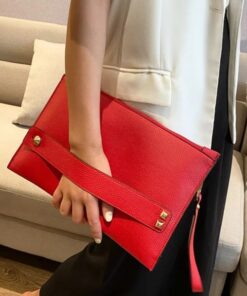 High Quality Leather Red Hand Bag