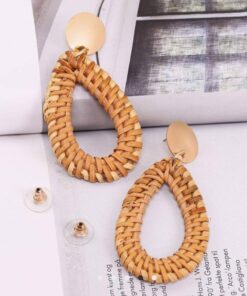 Rattan Teardrop Earring