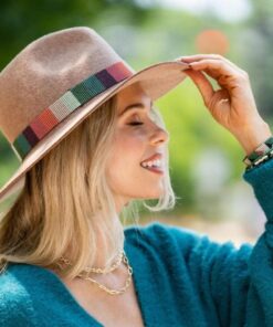 Port Teal Stripe Seed Bead Hat Band