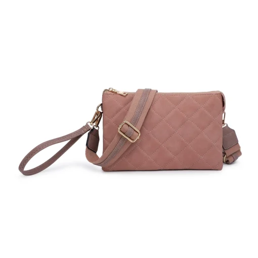 Izzy Quilted Crossbody- Mauve