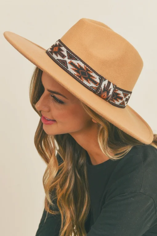 Aztec Band Fedora-Tan